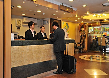 Reception Desk - Evergreen Hotel