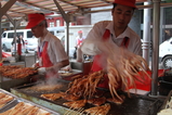 Cooking octopus on Wangfujing Street