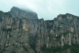 Bridge hanging high between the two peaks