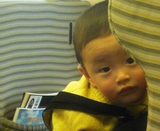 1 year old Chinese boy on a fast train to Nanjing