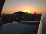 Rising sun at Dubai airport