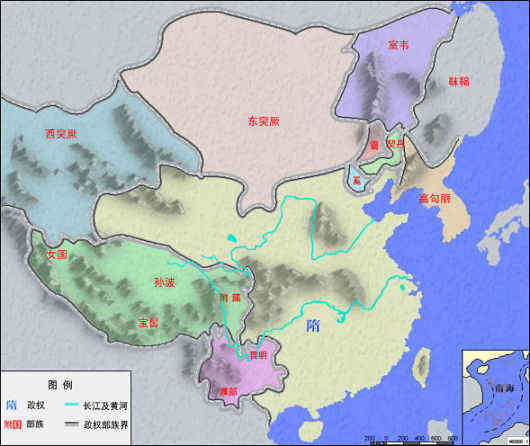 Map of Sui Dynasty